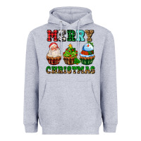 Heather Grey merry christmas with cupcakes Heavyweight Hoodie - AdoDesignShop