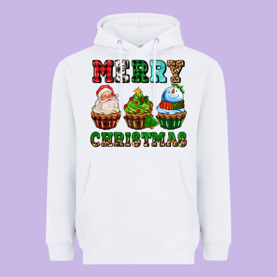 Merry Christmas With Cupcakes Heavyweight Hoodie Designed By Adodesignshop