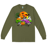 Army Green halloween farm truck Long Sleeve Tee - Zillion Design Studio