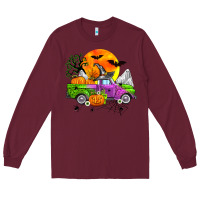 Burgundy halloween farm truck Long Sleeve Tee - Zillion Design Studio