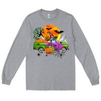 Heather Grey halloween farm truck Long Sleeve Tee - Zillion Design Studio