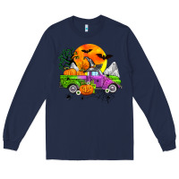 Navy halloween farm truck Long Sleeve Tee - Zillion Design Studio