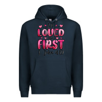 Navy he loved us first 1 john 4 19 Premium Hoodie - MaliasSmallBusiness