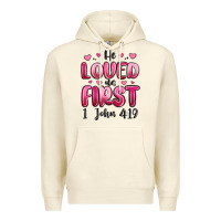 Sandshell he loved us first 1 john 4 19 Premium Hoodie - MaliasSmallBusiness