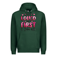 Sports Green he loved us first 1 john 4 19 Premium Hoodie - MaliasSmallBusiness