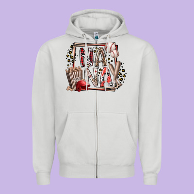 Nana Baseball Zipper Hoodie Designed By Racoondesign