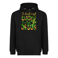 Black I don't need luck I've got Jesus Heavyweight Hoodie - Jasminsmagicworld