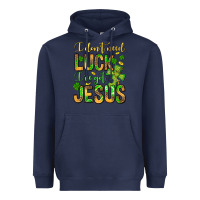 Navy I don't need luck I've got Jesus Heavyweight Hoodie - Jasminsmagicworld