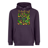 Plum I don't need luck I've got Jesus Heavyweight Hoodie - Jasminsmagicworld