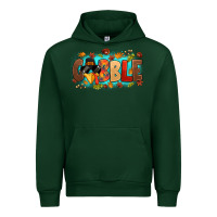 Forest Green gobble with thanksgiving turkeys Urban Hoodie - MaliasSmallBusiness