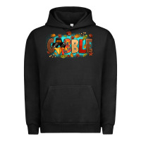 Pigment Black gobble with thanksgiving turkeys Urban Hoodie - MaliasSmallBusiness