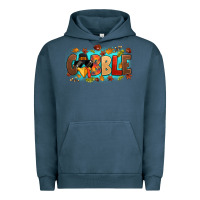 Pigment Midnight Navy gobble with thanksgiving turkeys Urban Hoodie - MaliasSmallBusiness