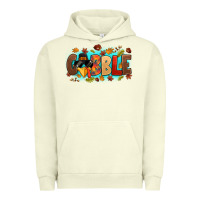 Pigment Pistachio gobble with thanksgiving turkeys Urban Hoodie - MaliasSmallBusiness
