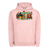 Pigment Salmon gobble with thanksgiving turkeys Urban Hoodie - MaliasSmallBusiness