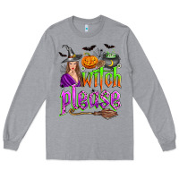 Heather Grey witch please Long Sleeve Tee - Zillion Design Studio