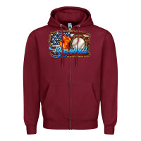 Burgundy western american flag baseball Zipper Hoodie - HRA Design Shop