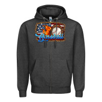 Charcoal Heather western american flag baseball Zipper Hoodie - HRA Design Shop