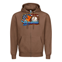 Chestnut western american flag baseball Zipper Hoodie - HRA Design Shop