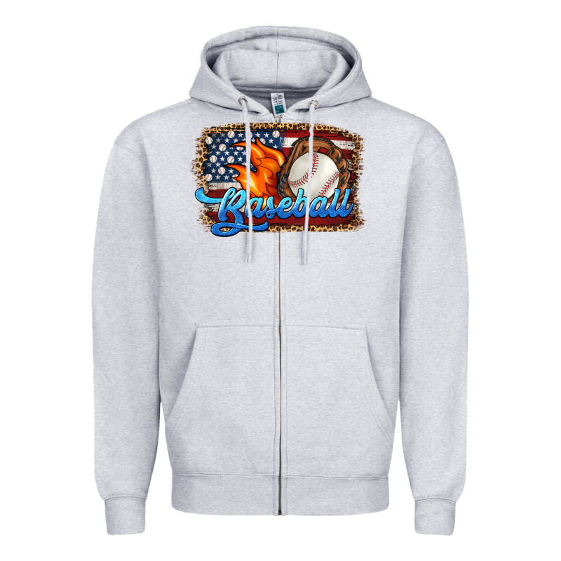 Western American Flag Baseball Zipper Hoodie by HRA Design Shop | Teevron