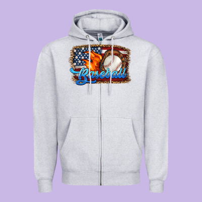 Western American Flag Baseball Zipper Hoodie Designed By Hra Design Shop