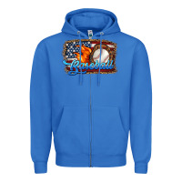 True Royal western american flag baseball Zipper Hoodie - HRA Design Shop