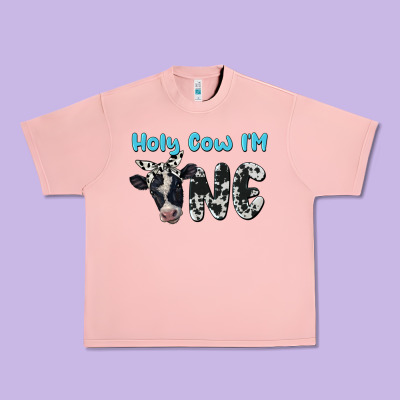 Holy Cow I'm One Urban Heavy Tee Designed By Barkaloodesign