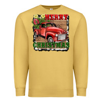 Antique Gold merry christmas with truck Premium Sweatshirt - AdoDesignShop