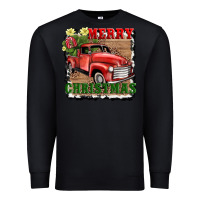 Black merry christmas with truck Premium Sweatshirt - AdoDesignShop