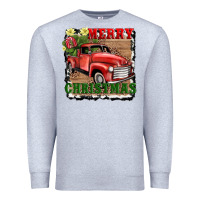 Heather Grey merry christmas with truck Premium Sweatshirt - AdoDesignShop