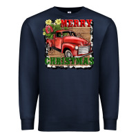 Navy merry christmas with truck Premium Sweatshirt - AdoDesignShop