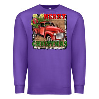 Purple merry christmas with truck Premium Sweatshirt - AdoDesignShop