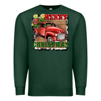 Sports Green merry christmas with truck Premium Sweatshirt - AdoDesignShop
