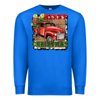 True Royal merry christmas with truck Premium Sweatshirt - AdoDesignShop