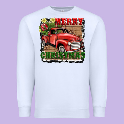 Merry Christmas With Truck Premium Sweatshirt Designed By Adodesignshop