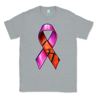 Heather Grey Breast Cancer Ribbon Basketball Classic Tee - texasbilliewilder