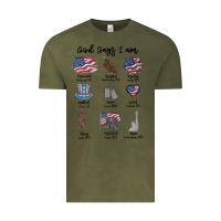 Vintage Olive god says i am Vintage Tee - MaliasSmallBusiness
