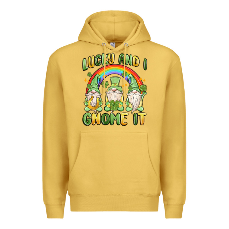 Lucky And I Gnome It Premium Hoodie by MaliasSmallBusiness | Teevron