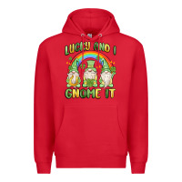 Red lucky and i gnome it Premium Hoodie - MaliasSmallBusiness