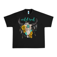 Black wild soul boho bull skull Urban Heavy Tee - texasbilliewilder