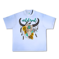 Grape Ice wild soul boho bull skull Urban Heavy Tee - texasbilliewilder