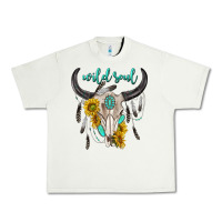 Pistachio wild soul boho bull skull Urban Heavy Tee - texasbilliewilder