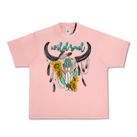 Salmon wild soul boho bull skull Urban Heavy Tee - texasbilliewilder