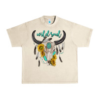 Sandshell wild soul boho bull skull Urban Heavy Tee - texasbilliewilder