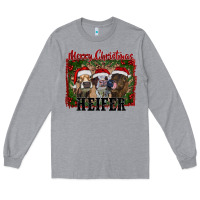 Heather Grey merry christmas heifer Long Sleeve Tee - RanaPortraitStore