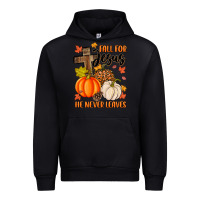 Black fall for jesus he never leaves Urban Hoodie - MaliasSmallBusiness