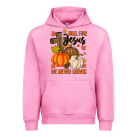 Fuchsia Pink fall for jesus he never leaves Urban Hoodie - MaliasSmallBusiness