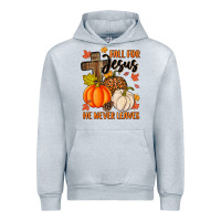 Heather Grey fall for jesus he never leaves Urban Hoodie - MaliasSmallBusiness