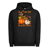Pigment Black fall for jesus he never leaves Urban Hoodie - MaliasSmallBusiness