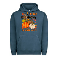 Pigment Midnight Navy fall for jesus he never leaves Urban Hoodie - MaliasSmallBusiness