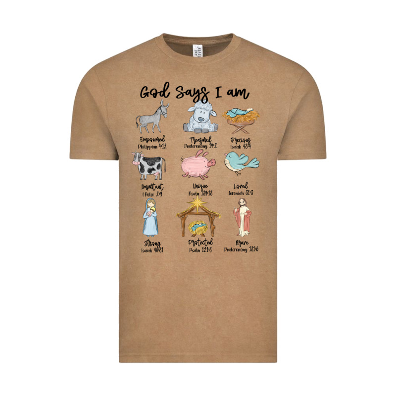 God Says I Am Vintage Tee by MaliasSmallBusiness | Teevron